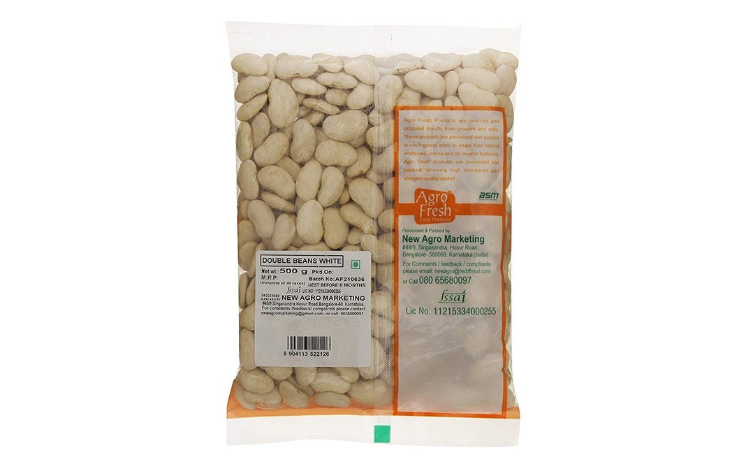 Agro Fresh White Double Beans    Pack  500 grams
